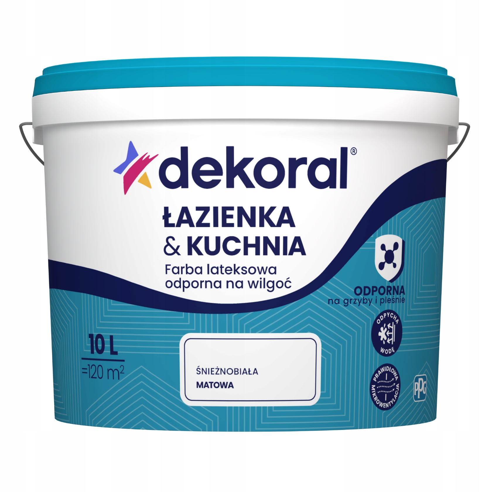 Dekoral latexová farba na steny 10 l, snehovo biela matná